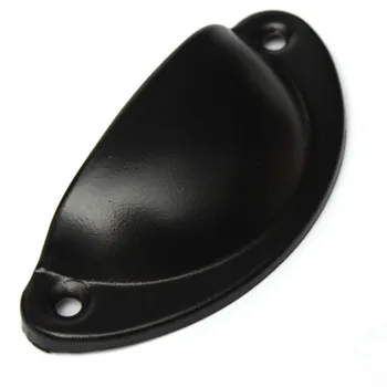 

12pcs Kitchen Cupboard Door Cabinet Knobs Drawer Half Moon Shell Pull Handles black