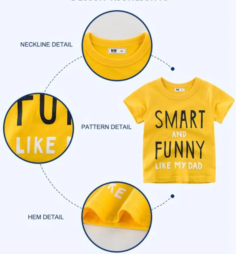 COOTELILI Fashion Letter Cotton Boys Girls T-Shirts Children Kids Cartoon Print T shirts Baby Child Tops Clothing Tee 90-140cm (6)