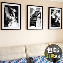 Украшение гостиной живопись современный минималистский диван фон проход фресками фортепиано и Скрипки музыка