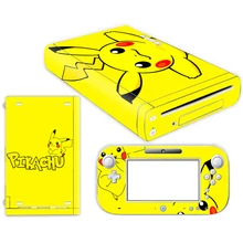 Наклейка Pokemon Go Pikachu из кожи для nintendo wii u, чехол для консоли с пультами управления, скины для геймпад для nintendo wii u, наклейка