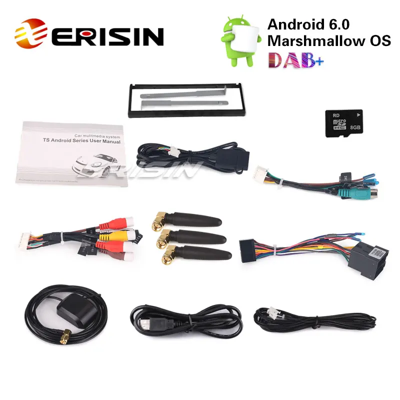 Erisin ES5790U 1 Din автомобильный радиоприемник 7 дюймов Android 6 0 gps навигация 4G WiFi TPMS DAB +