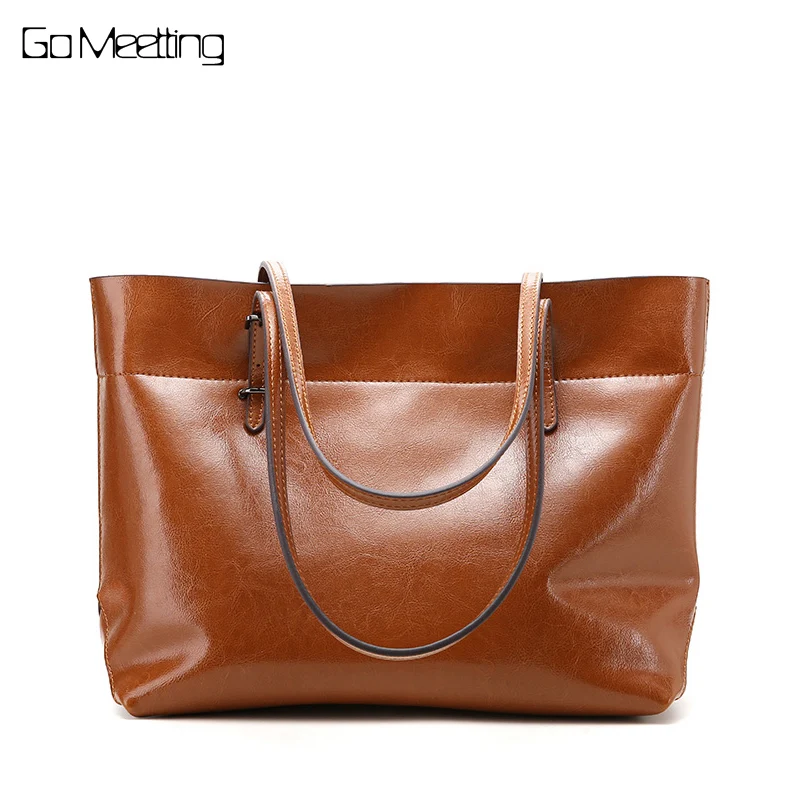 Go Meetting Vintage Genuine Leather Women Bags Luxury Brand Big Ladies Shoulder Bag Female Tote Handbags Top-handle Shopping Bag Go Meetting Vintage Genuine Leather Women Bags Luxury Brand Big Ladies Shoulder Bag Female Tote Handbags Top-handle Shopping Bag