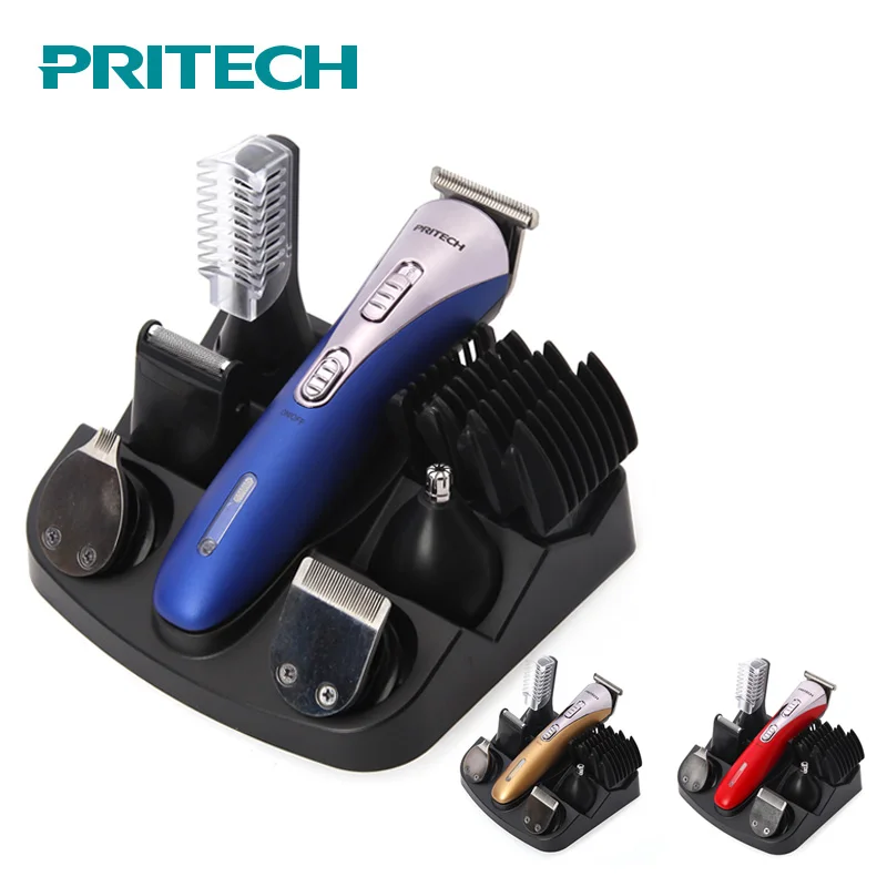 Профессиональная машинка для стрижки волос PRITECH 6 в 1 аккумуляторная бороды