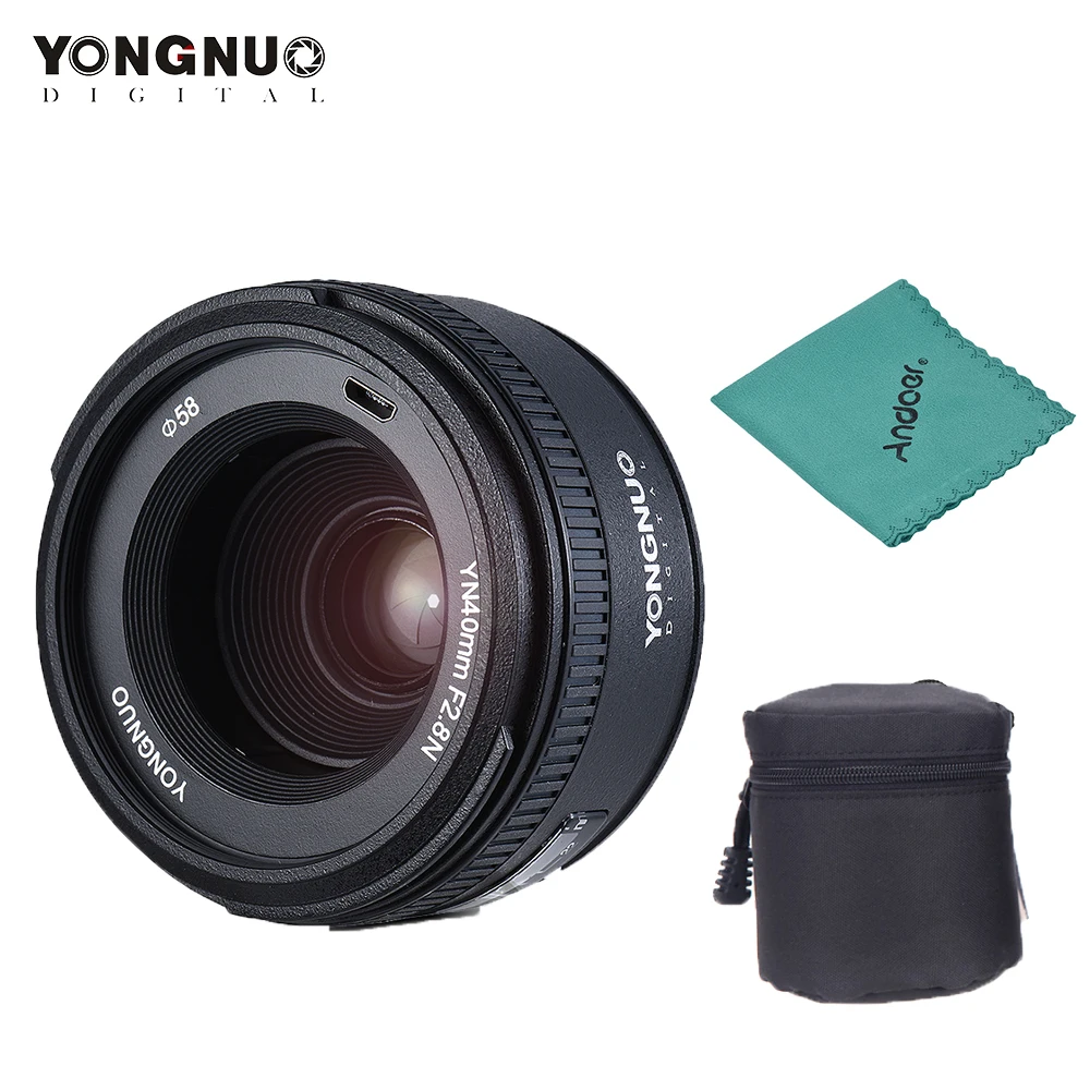 Объектив YONGNUO YN40mm F2.8N 1:2. 8 стандартный фиксированный объектив AF MF с автофокусом для Nikon D500 D7100 D7000 D7500 D610 D800 D810