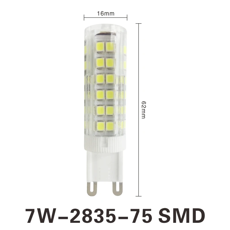 G9 светодиодный светильник AC220V 3 Вт 4 Вт 5 Вт 7 Вт Светодиодный светильник 2835SMD супер яркий светильник для люстры Замена галогенной лампы 30 Вт 40 Вт 50 Вт 70 Вт - Испускаемый цвет: 7W