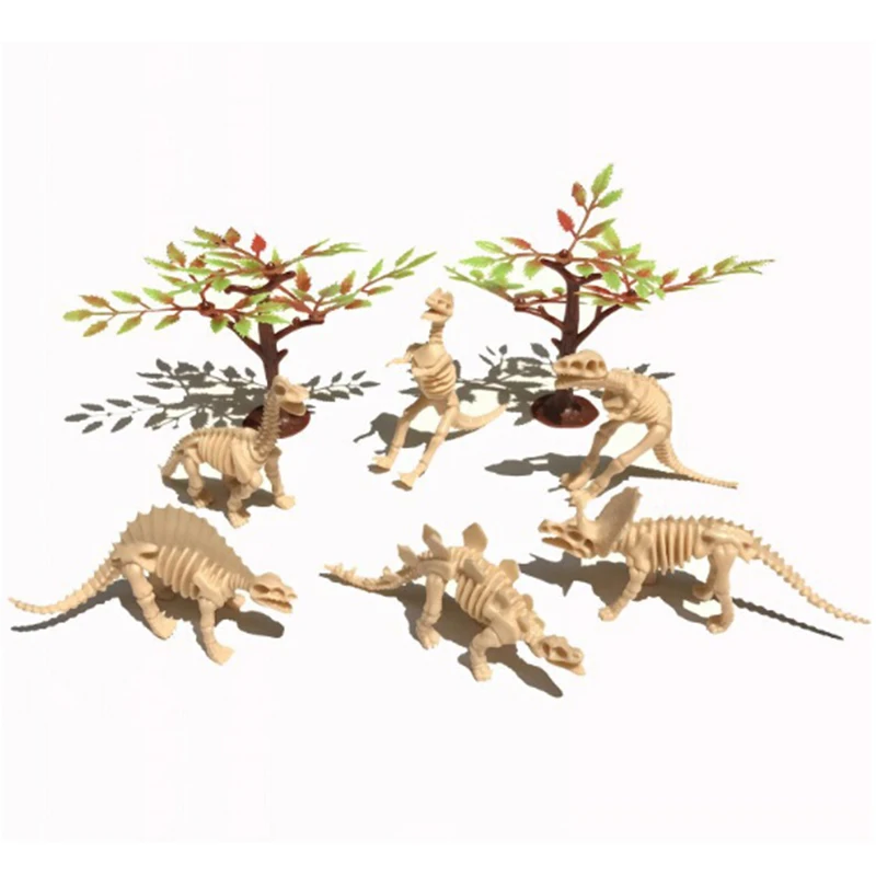 

Bone Skeleton Dinosaur Model Toys Kids Toy Gift Simulated 6pcs Set PVC Fossil High Quality New Durable