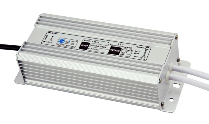 5 шт./лот 12 В 5A 60 Вт Трансформаторы AC110-220V к DC IP67 Импульсные блоки питания драйвера для Светодиодные ленты Водонепроницаемый Алюминий