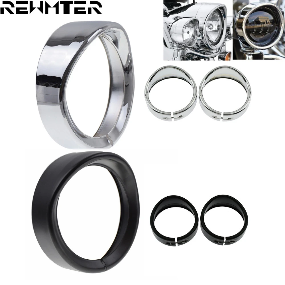 Details about / For 7/" Headlight Touring Accessories Chrome 7/'/' Visor Style Headlight Trim Ring