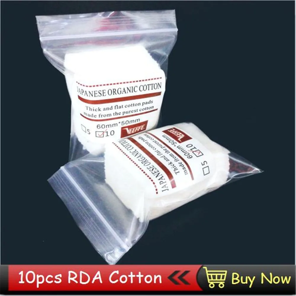 

5pcs/10pcs Veeape Organic Cotton Japanese Organic For RDA RBA Rebuildable Atomizer No Bleach Electronic Cotton Huge Vapor