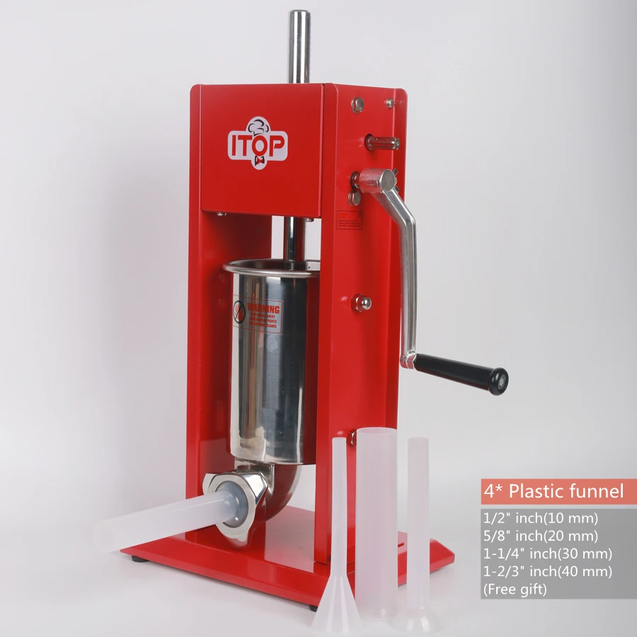  ITOP Manual Red 3L Sausage Stuffers Double Speeds Food Meat Sausage Filler Food Filling Machine Kit - 32885524661
