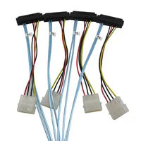 sata כבל כבלי SATA SAS עבור כרטיס תצוגה השרת HDD MINI SAS 4i SFF-8087 36Pin כדי 4 SAS 29Pin SFF 8482 + 4pin כבל החשמל 1m (4)