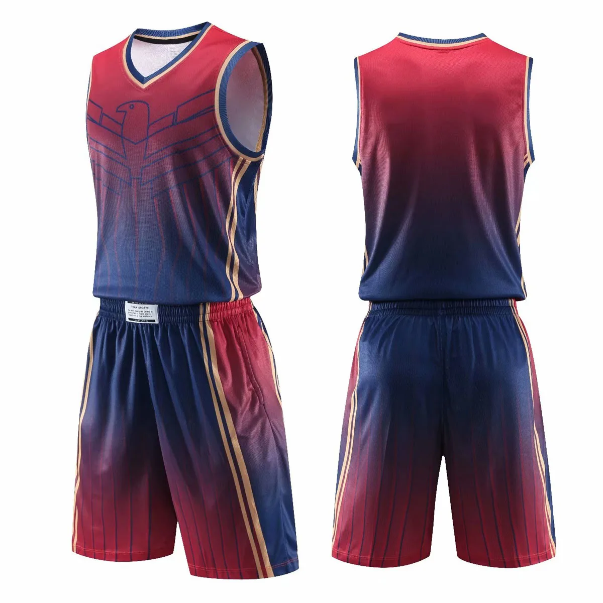 New Men College Basketball Training Jersey Set Throwback Blank Tracksuits Breathable Basketball