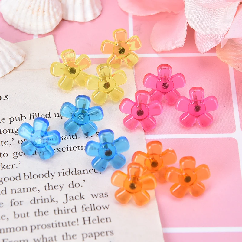 12pcs Set Flower Star Shape Push Pins Bulletin Boards Thumb Tacks
