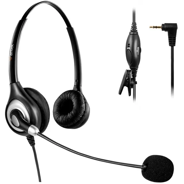 Wantek Arama Telephone Headset with Microphone Wired Phone Headset for