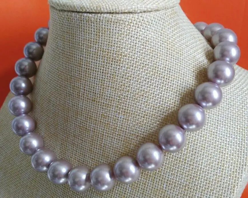

Free Shipping 10-11mm natural south seas lavender pearl necklace