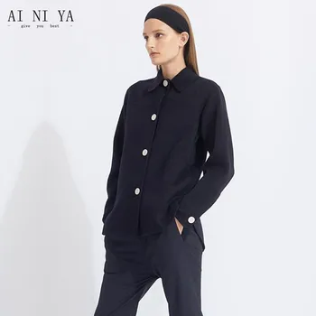 

New Navy Women's Business Pants Suits Slim 2 Pieces Sets Blazer Chinese Tunic Suit Female Office Uniform Ladies Trouser Suits