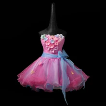 Gewand de Soiree ballkleid 3d blumen bunte kurzen cocktailkleid 2016 Partei/Urlaub kleider für Sommer stil