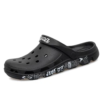 

Xiumony Brand Big Size 39-46 Men Black Garden Casual Clogs Hot Male Band Sandals Summer Slides Beach Swimming Shoes