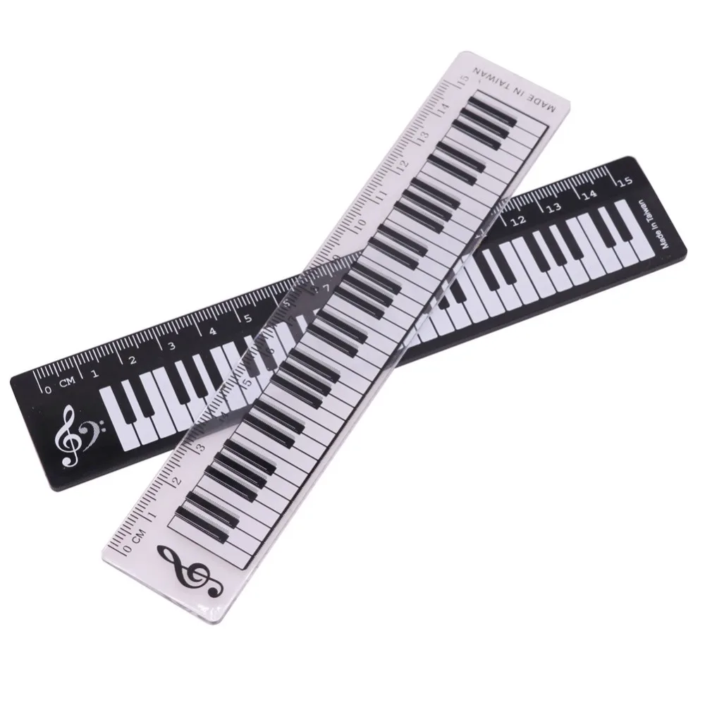 

Wholesale 50 pcs Black OR Transparent 15cm Straight Ruler Piano Pattern Plastic Material Student Stationery Measuring tools