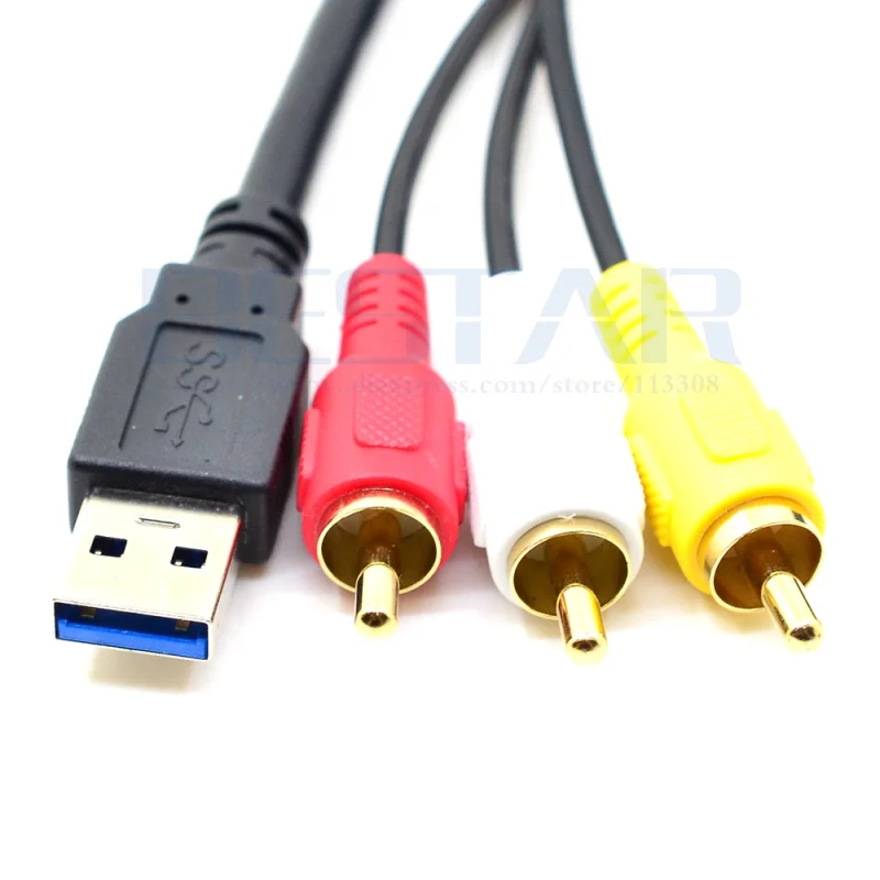 1 м/3 фута USB 3 0 и RCA папа к USB3.0 5 мм Женская панель приборной панели Aux удлинитель