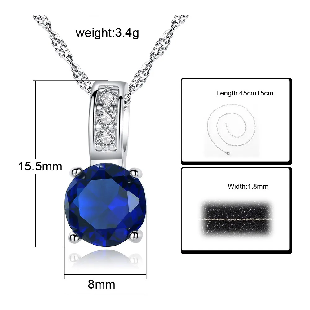 Милые женские маленькие синие круглые ожерелья, подвески, Мода 925, серебряные цепочки, ожерелья для женщин, винтажные хрустальные свадебные ювелирные изделия