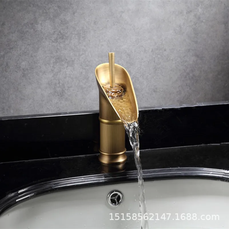 European antique copper table above basin faucet + 60cm tube , brass hot and cold mixer faucet short/ tall European antique copper table above basin faucet + 60cm tube , brass hot and cold mixer faucet short/ tall