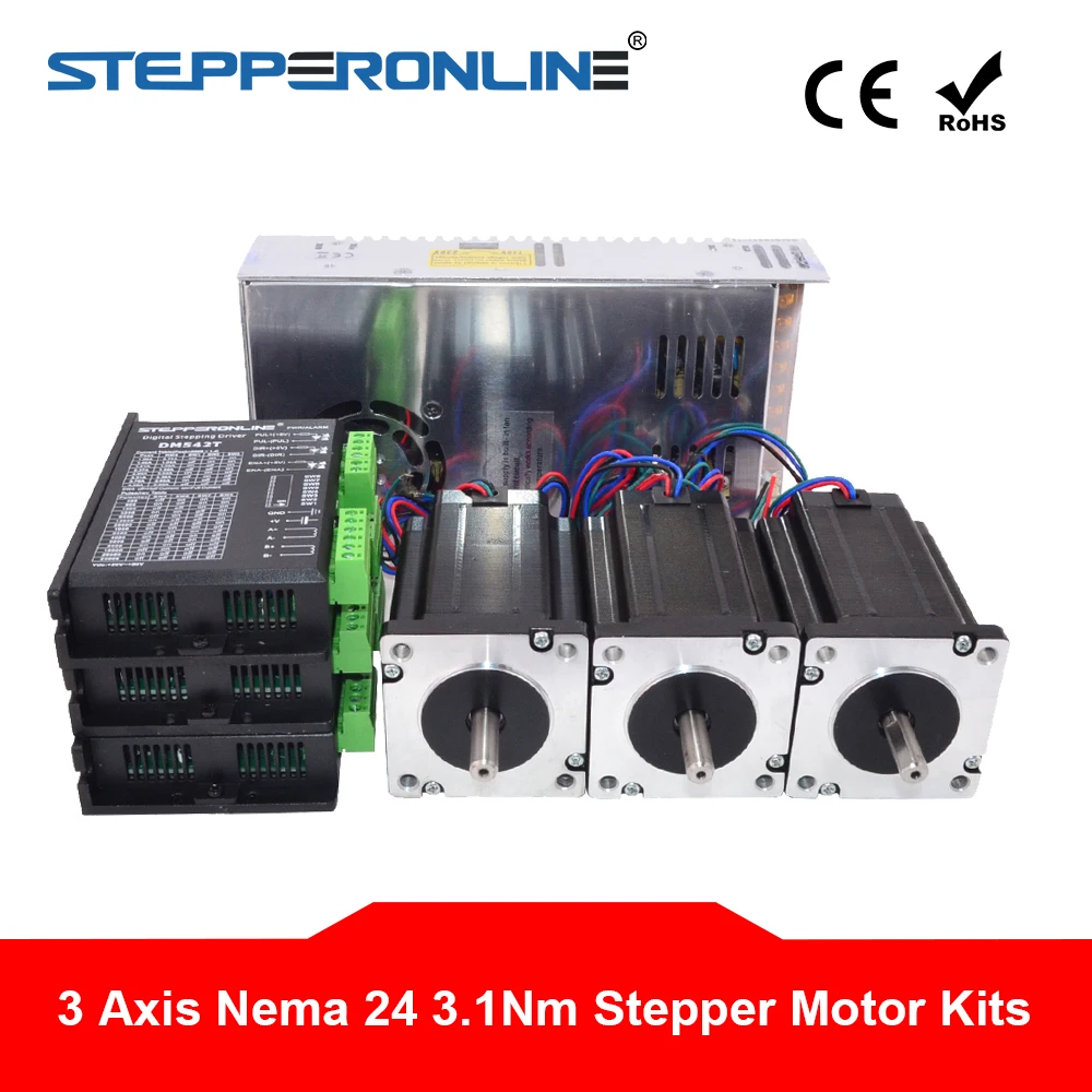 3 оси CNC комплект 3. 1нм/439 унций. В Nema 24 шаговый двигатель драйвер 3.5A фрезерный