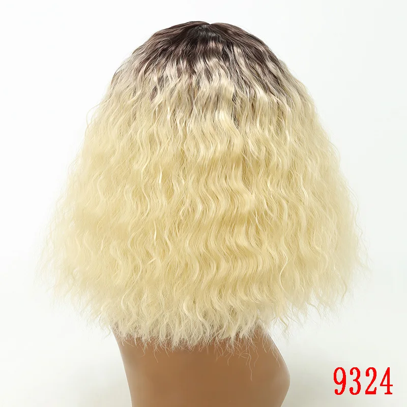 MERISI волосы синтетические Короткие парики волна воды Омбре блонд парики для женщин черные синтетические волосы Средний размер высокая температура волокно - Цвет: P2/613