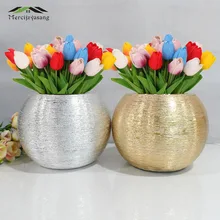 Цветы вазы стол центральный ваза с обшивкой керамическое Искусство матовый Настольный держатель для цветов для украшения дома Лучшие подарки G059