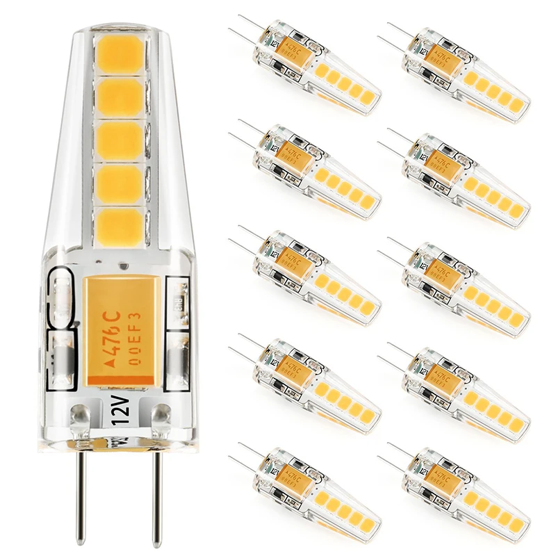 20 шт./упаковка светодиодные лампы G4 12 В AC DC 2 Вт 4000K 10 светодиодов 2835SMD замена