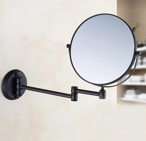 8 дюймов Зеркало для ванной комнаты 3X увеличение регулируемый настенный макияж зеркало двойной удлиняющий кронштейн 2-лицевая сторона Ванная комната зеркала KD002 - Цвет: Oil Rubbed Bronze
