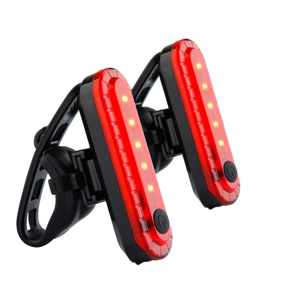 USB аккумуляторная Хвостовая габаритный задний фонарь для мотоцикла Фонарь Raypal Водонепроницаемая от дождя COB ярко-велоспортивная велосипедная светодиодная легкий велосипед - Цвет: 2PC Red