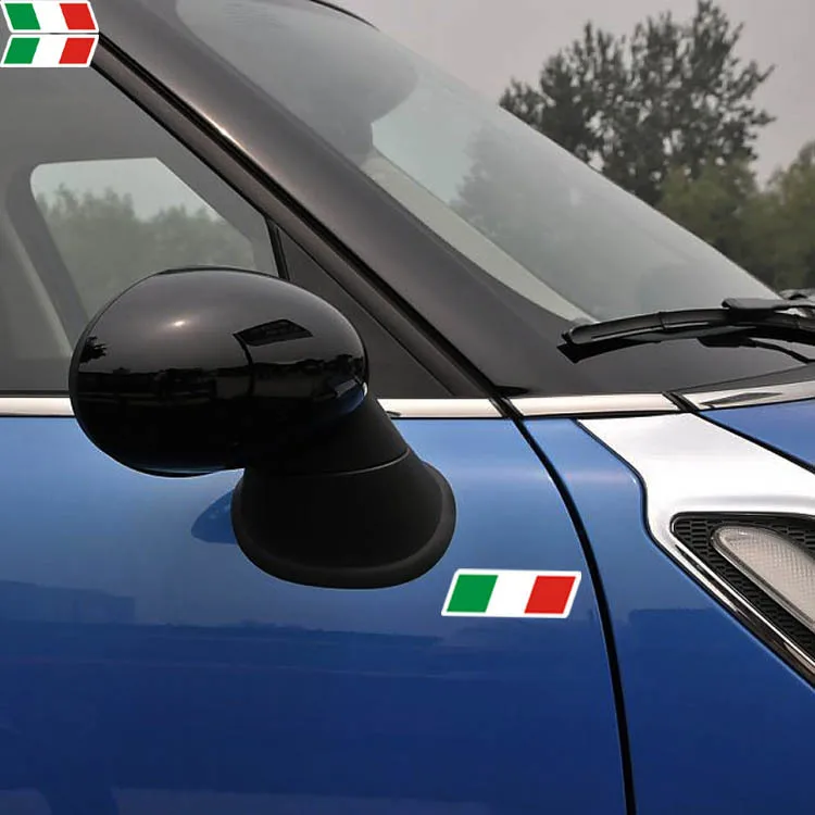 2 x новейшая Германия, Франция, Италия, флаг, стиль автомобиля, стикеры декоративные наклейки для авто для Volkswagen Audi BMW Benz Opel peugeot renault - Название цвета: Italy