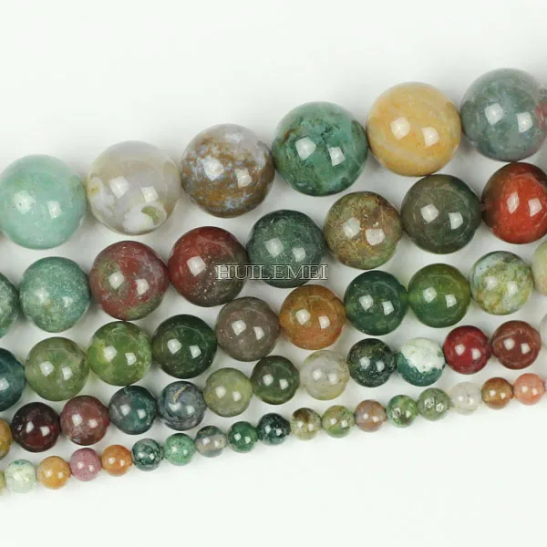 

Pretty Natural Indian Agates Natural Stone Beads 15" Strand 4 6 8 10 12 14mm Pick Size For Jewelry Making DIY Necklace Bracelet