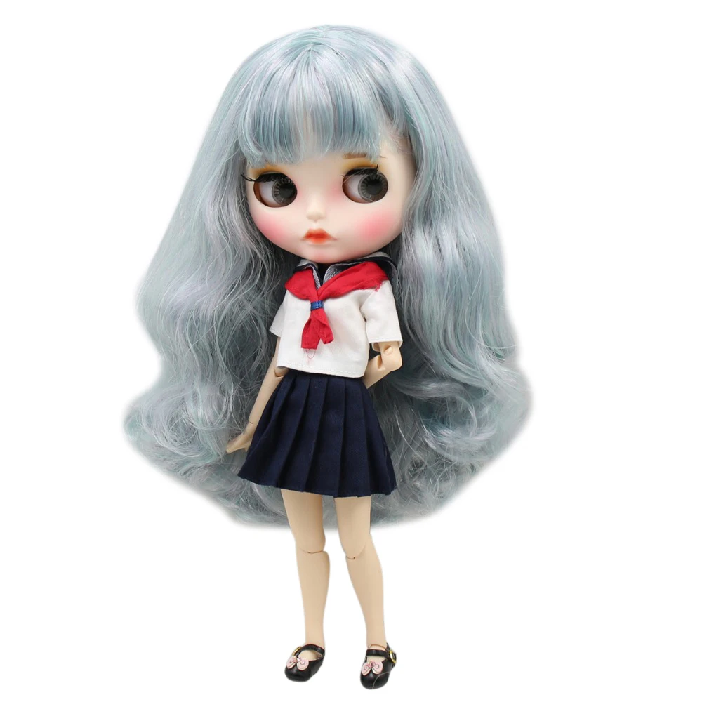 

ICY factory blyth doll 1/6 bjd white skin joint body purple mix mint hair new matte face Carved lips with eyebrows BL4006/1049