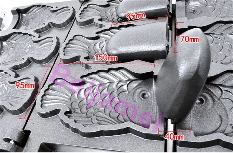 BEIJAMEI Коммерческих Мороженое тайяки машина/вафельница Taiyaki/большая рыба образная форма торта машина цена