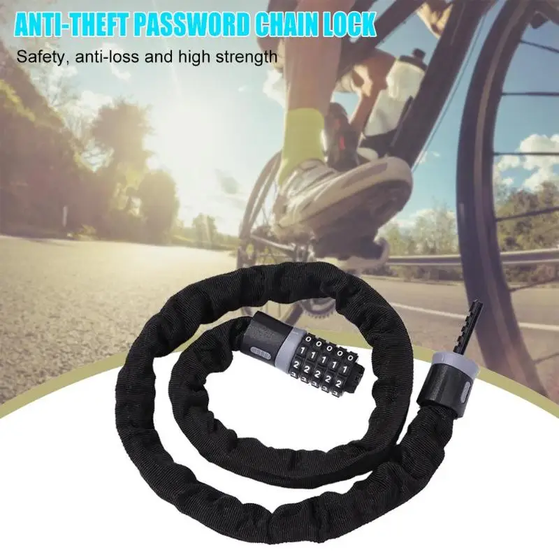 

Bicycle Lock 5 Digit Combination Password Lock Bicycle MTB Bike Safety Chain Cable Lock Motorcycle Cycling Bike Accessories