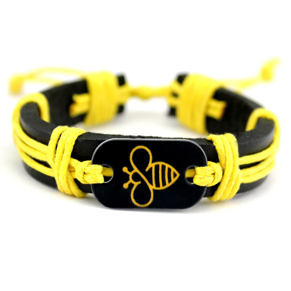 Turtle Tortoise Bee Honeybee Charm Leather Bracelets Women Men Unisex Jewelry Christmas Gift leather bracelets