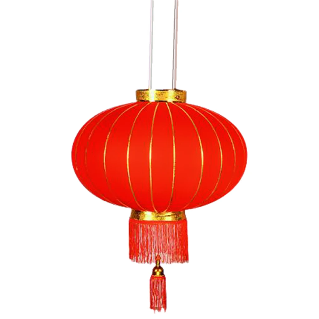 Red Traditional Chinese Lanterns Flocking Hanging Lantern for Festival Wedding Party Hotel Festival Decorations