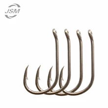 JSM 50 шт./лот 8340 Высокоуглеродистая сталь Карп рыболовные крючки и рыболовные принадлежности крючок Серебряный острый круг крючок для ловли карпа размер 2 4 6 8