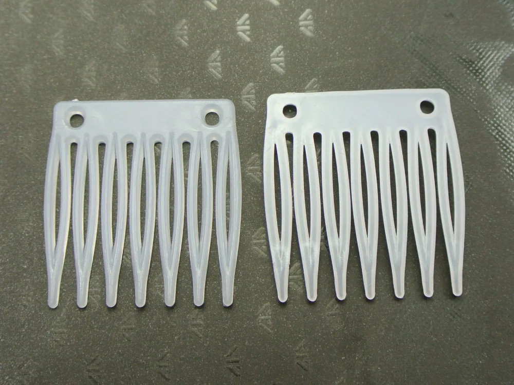 50 White Plastic Mini Hair Clips Side Combs Pin Magic Grip Hair Pins