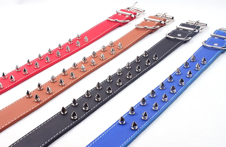 Ошейник для собак из ПУ кожи с заклепками и шипами|dog collar pu|leather dog collardog |