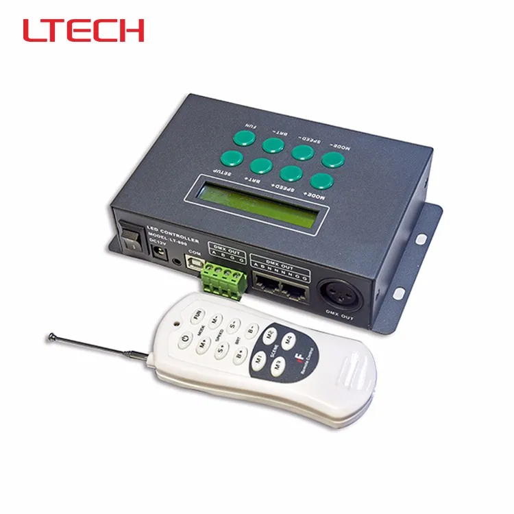 

2019 Led Controller LTECH DMX Master Controller 580 modes RF Remote RGB Led Strip Controller 250Kbps 512 DMX Channel 170 Pixels