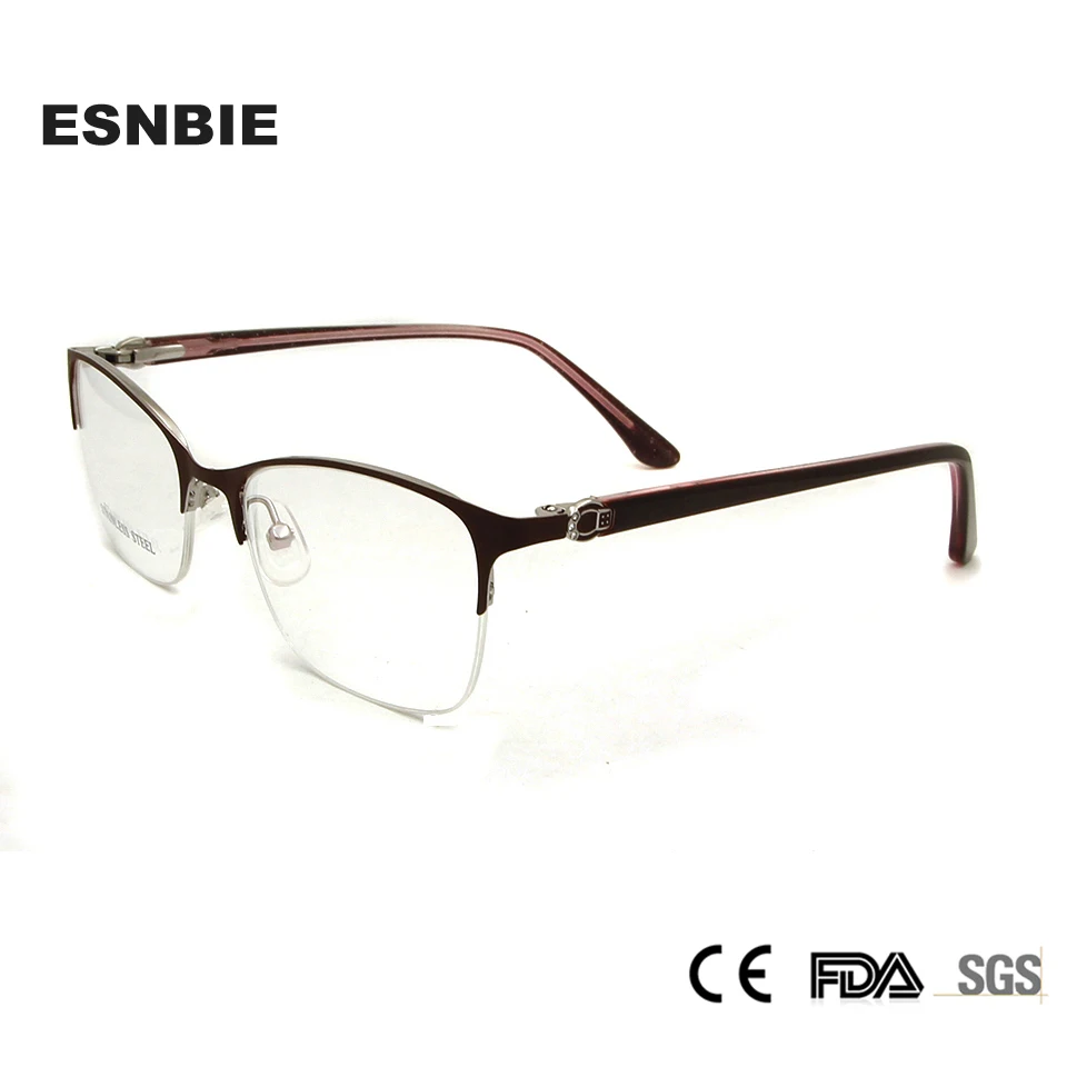 Stainless Steel Semi Rimless Eye Glasses Frames For Women Trends