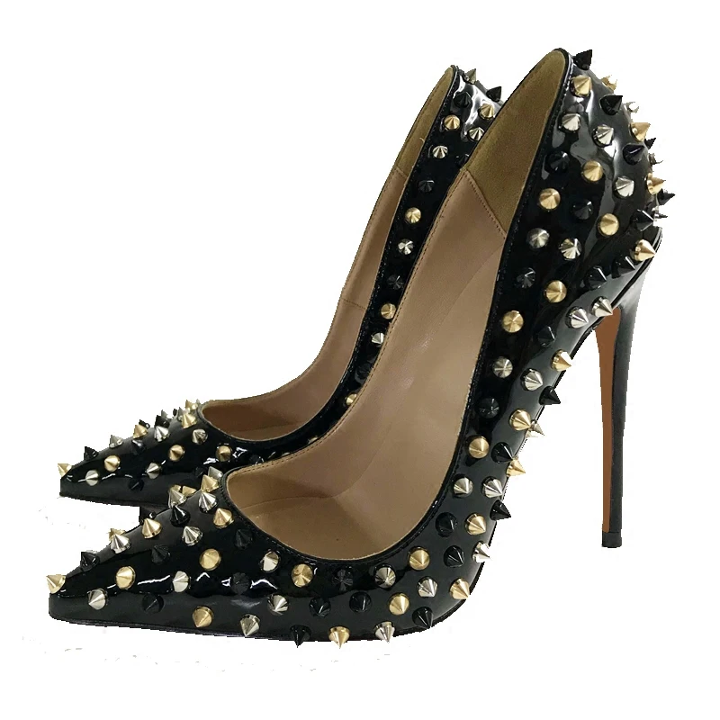 

2019 Women Genuine Leather Elegant Slip on Pumps Super High Heels 10cm Lady Stilettos Dress Office Pointed Toe Sexy Single shoes