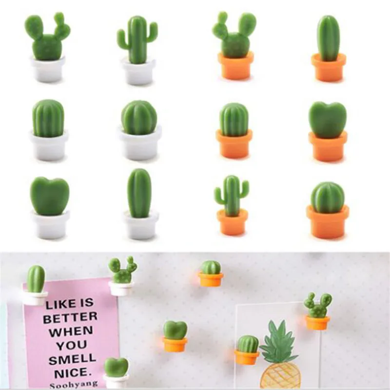 

WSOMIGO Creative 6pcs Cactus refrigerator Magnetic Message Stickers Clip Kitchen Gadget Magnet Buckle Clip Kitchen Accessories-S