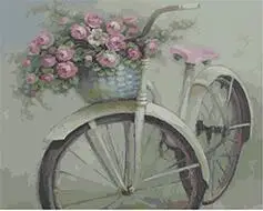 

cioioil-T162 Bouquet in bicycle basket still life picture painting by numbers art canvas painting for home decor
