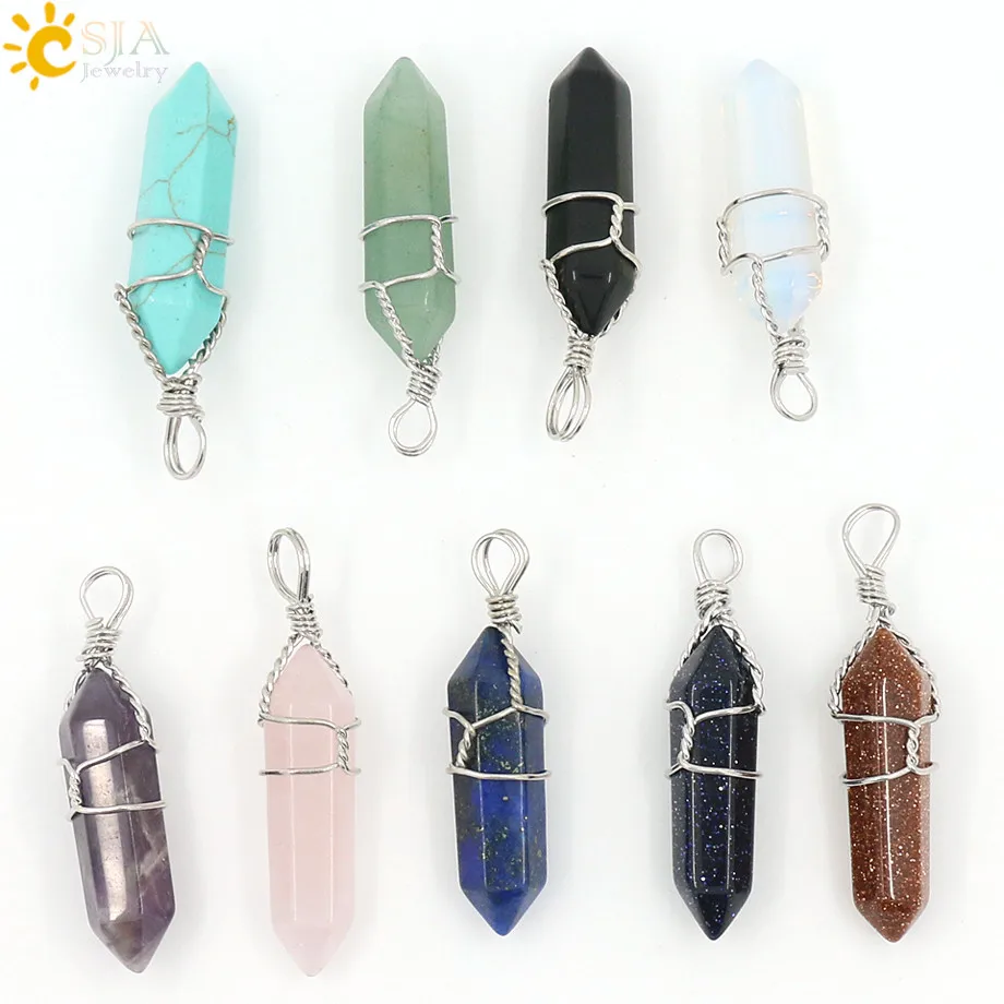 Rose Quartz Pink Quartz Natural Stones Bullet Shape Pendant