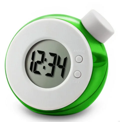 Настольные часы с питанием от воды, детские настольные часы, умные водные элементы, немой календарь, цифровые часы, домашний декор, детские школьные подарки - Цвет: Green