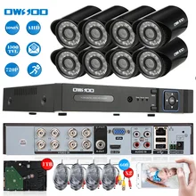 Owsoo 8ch DVR 1080n AHD видеонаблюдения Камера Системы 8 шт. 720 P 1500tvl Водонепроницаемый открытый Камера Ночное видение+ 1 ТБ Seagate HDD